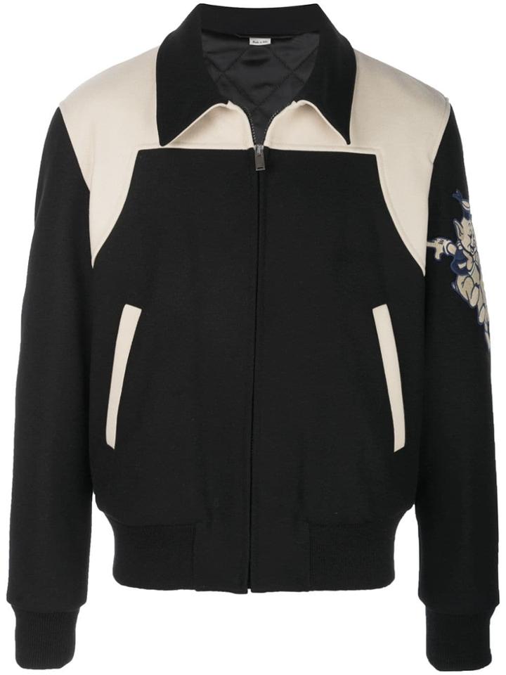 Gucci Three Little Pigs Patch Bomber Jacket - Black