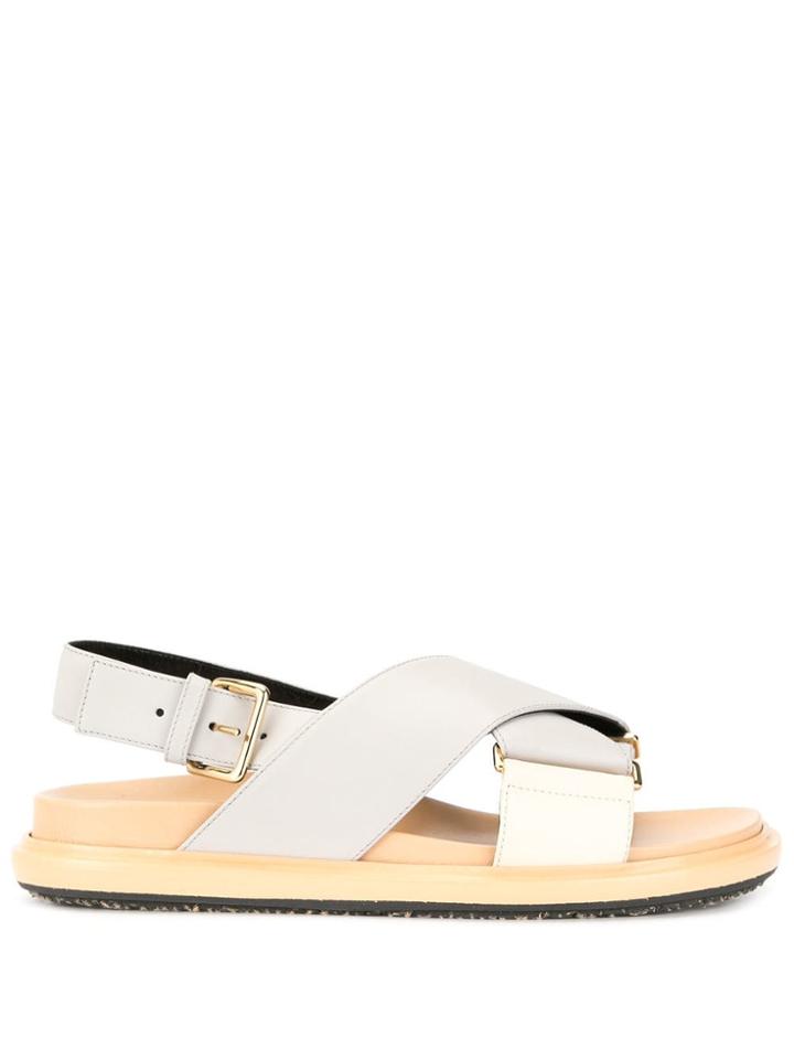 Marni Crossover Strap Sandals - Grey