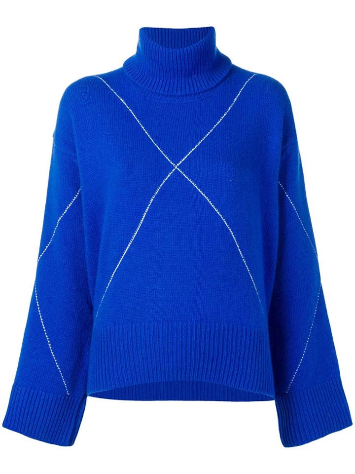 Giada Benincasa Large Argyle Jumper - Blue