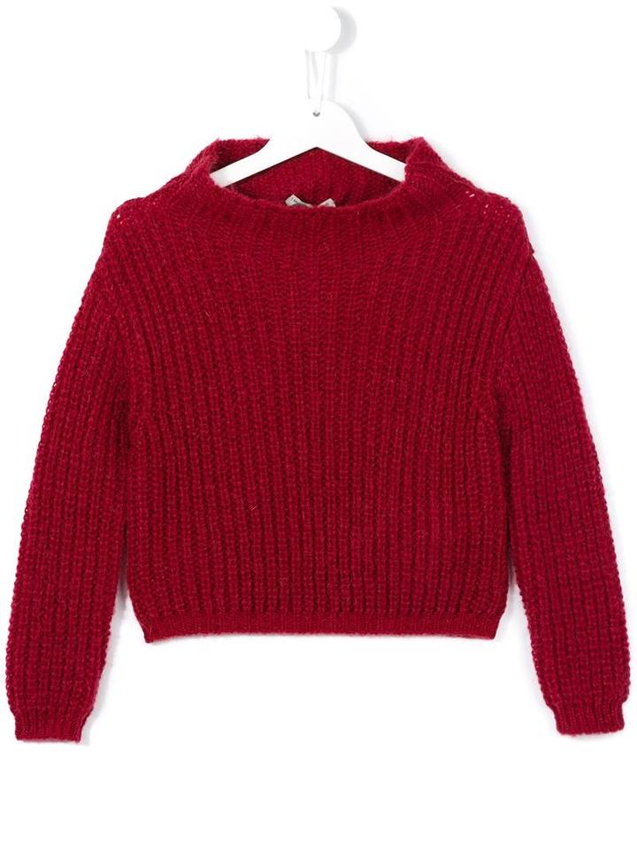 Ermanno Scervino Junior Ribbed Jumper, Girl's, Size: 10 Yrs, Red