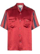 Gucci Striped Chain Print Shirt - Red