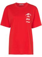 Hyein Seo Reflective Logo Print Cotton T-shirt - Red
