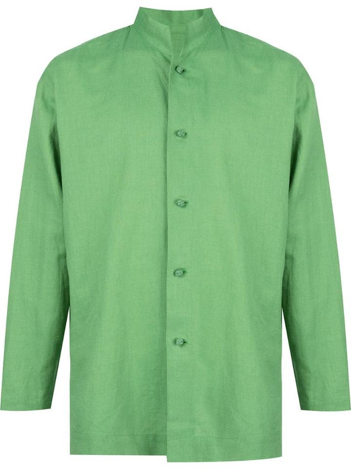 Homme Plissé Issey Miyake Long-sleeve Fitted Shirt - Green