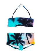 Finger In The Nose Eline Palm Tree Bikini, Girl's, Size: 10 Yrs, Blue