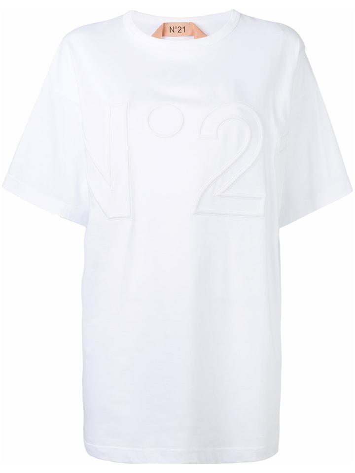 No21 Oversize Logo T-shirt, Women's, White, Cotton