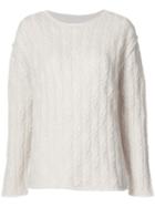 Nili Lotan - Cable Knit Sweater - Women - Cashmere - M, Nude/neutrals, Cashmere