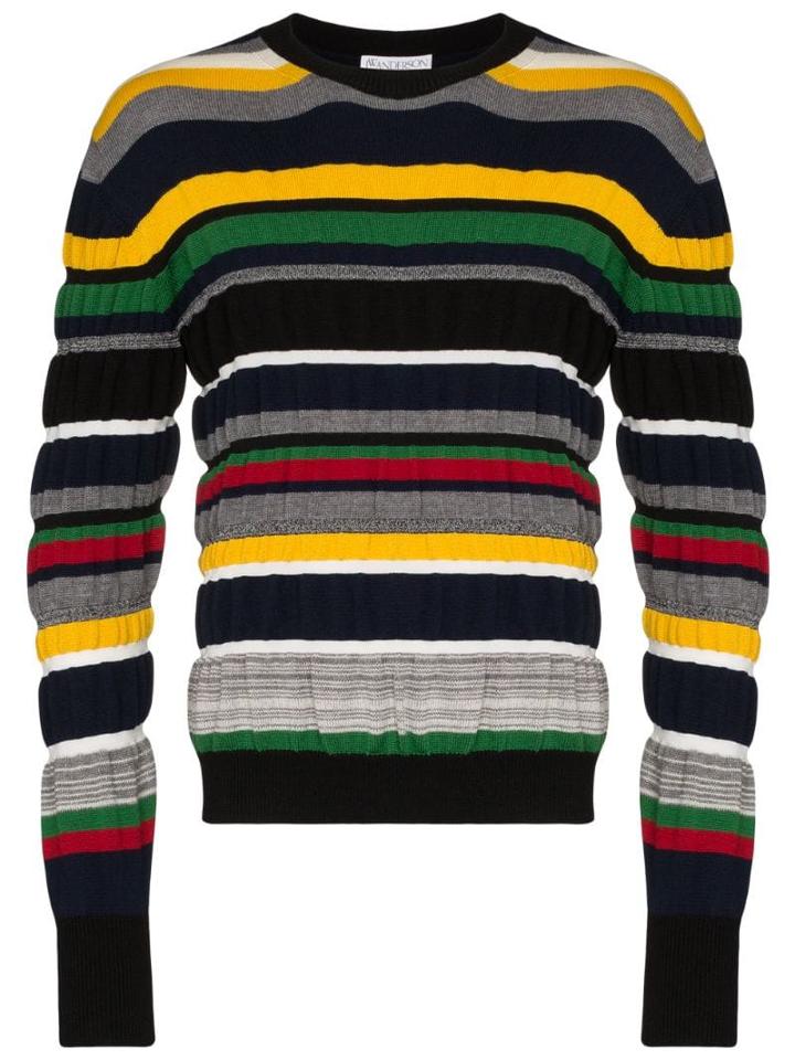 Jw Anderson Ruched Stripe Jumper - Blue