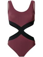 Zeus+dione Hourglass Cut Out Swimsuit - Red