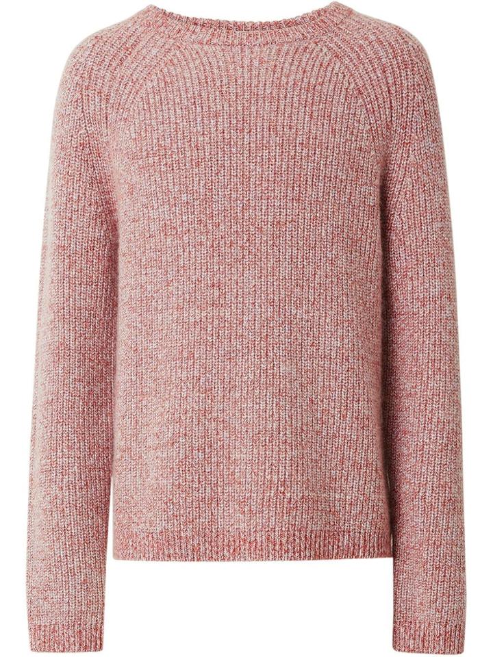 Burberry Rib Knit Cashmere Cotton Blend Sweater - Pink