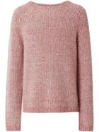 Burberry Rib Knit Cashmere Cotton Blend Sweater - Pink