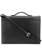 Valextra Top Handle Messenger Bag - Black