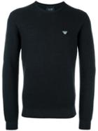 Armani Jeans Chest Logo Jumper, Men's, Size: Xl, Black, Wool