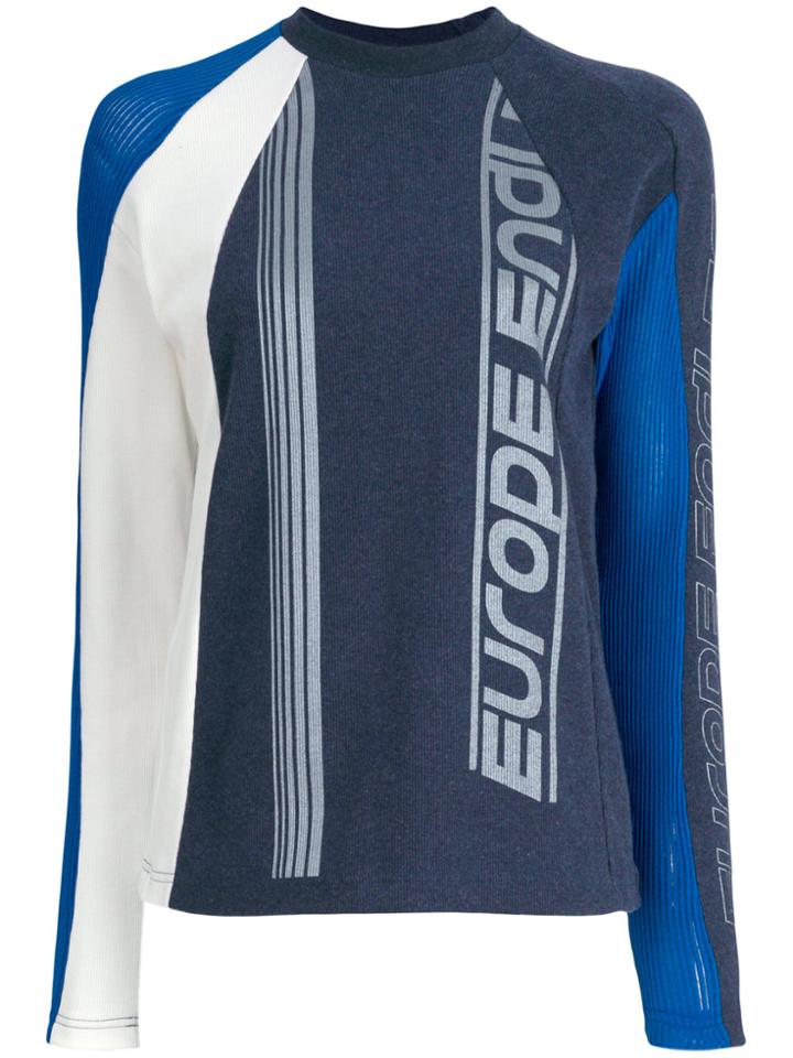 Gmbh Colour-block Logo Sweater - Blue