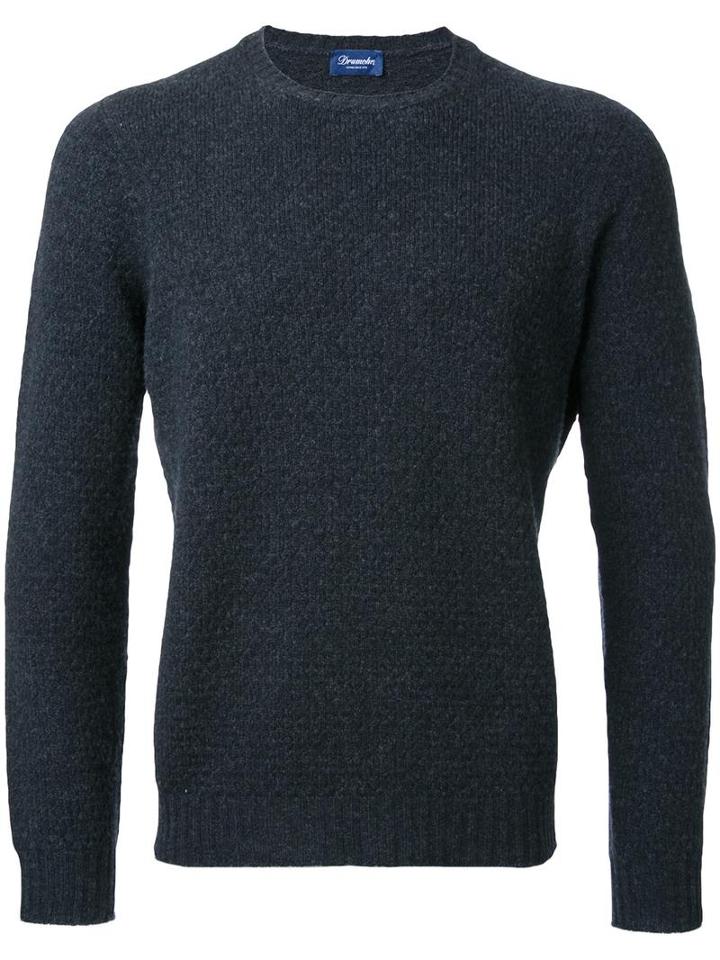 Drumohr Crew Neck Jumper, Men's, Size: 50, Black, Wool