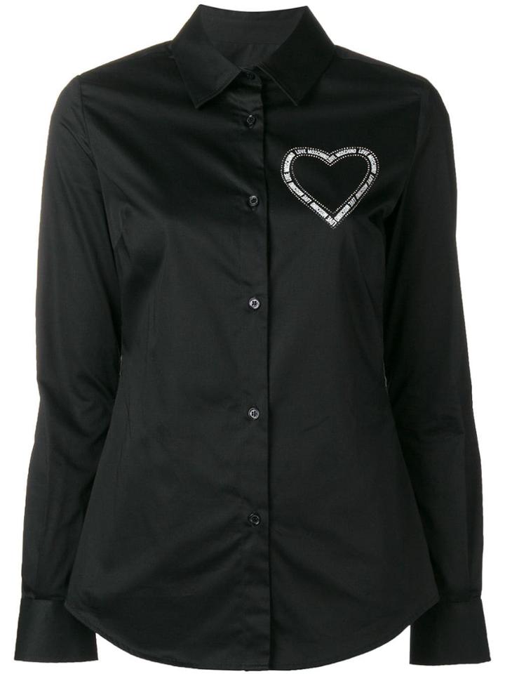 Love Moschino Heart Button Shirt - Black