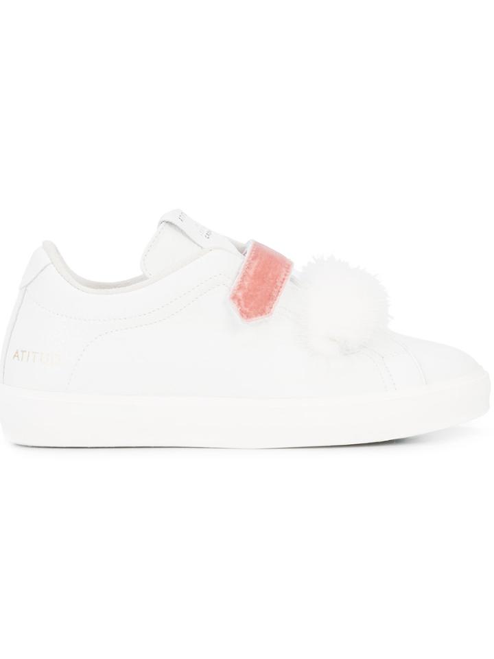 Leather Crown Touch Fastening Sneakers - White