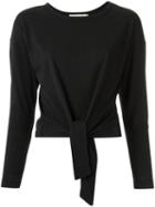 Giuliana Romanno - Knot Detail Blouse - Women - Cotton/polyester - G, Black, Cotton/polyester