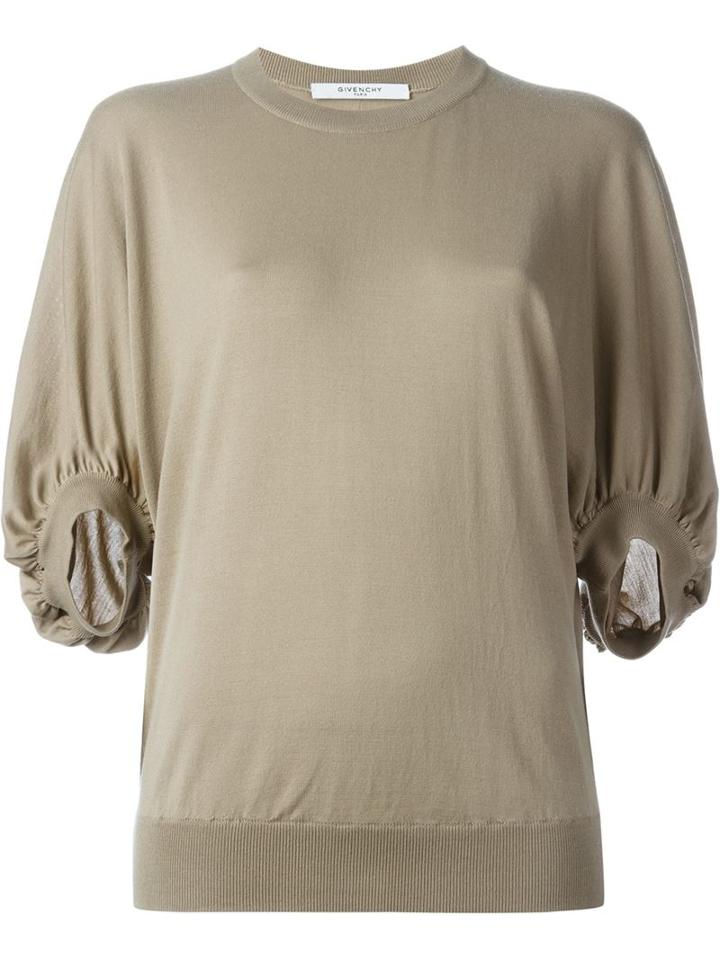 Givenchy Ruffled Sleeve Sweater, Women's, Size: Xs, Nude/neutrals, Wool