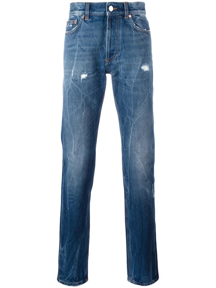 Givenchy Creased Effect Tapered Jeans - Blue