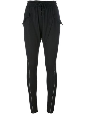 A Tentative Atelier Zip Detail Slim Harem Trousers, Women's, Size: Small, Black, Wool