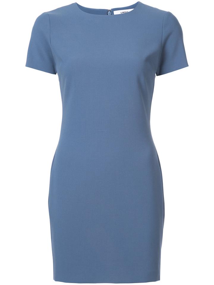 Likely Fitted T-shirt Dress - Blue