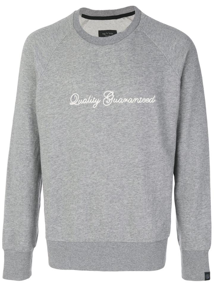 Rag & Bone Printed Slogan Sweatshirt - Grey