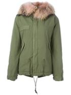 Mr & Mrs Italy Fur Hooded Parka, Women's, Size: S, Green, Cotton/lamb Skin/polyester/racoon Fur