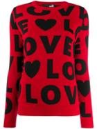 Love Moschino Patterned 'love' Jumper - Red