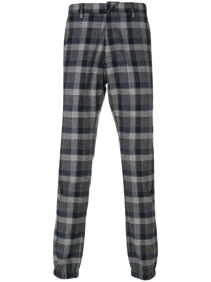 Etro Checked Joggers - Blue