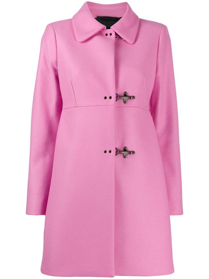 Fay Clasp Fastened Coat - Pink