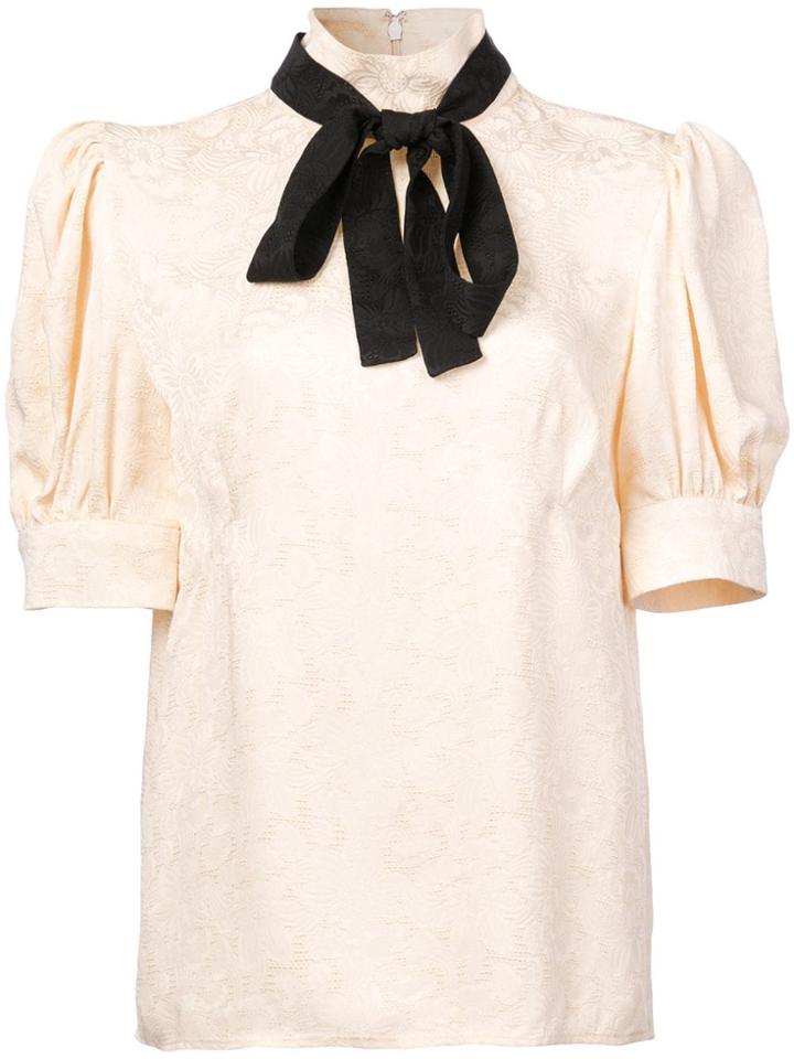 Jill Stuart Bow Tie Blouse - Nude & Neutrals