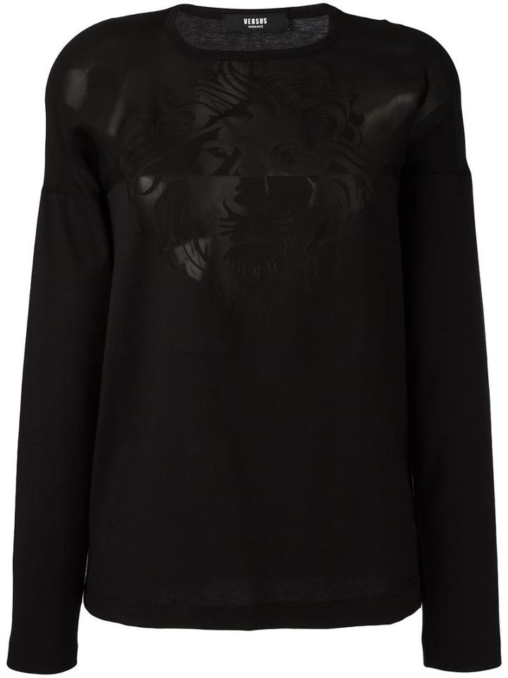 Versus Lion Head Sweatshirt, Women's, Size: 44, Black, Cotton/silk
