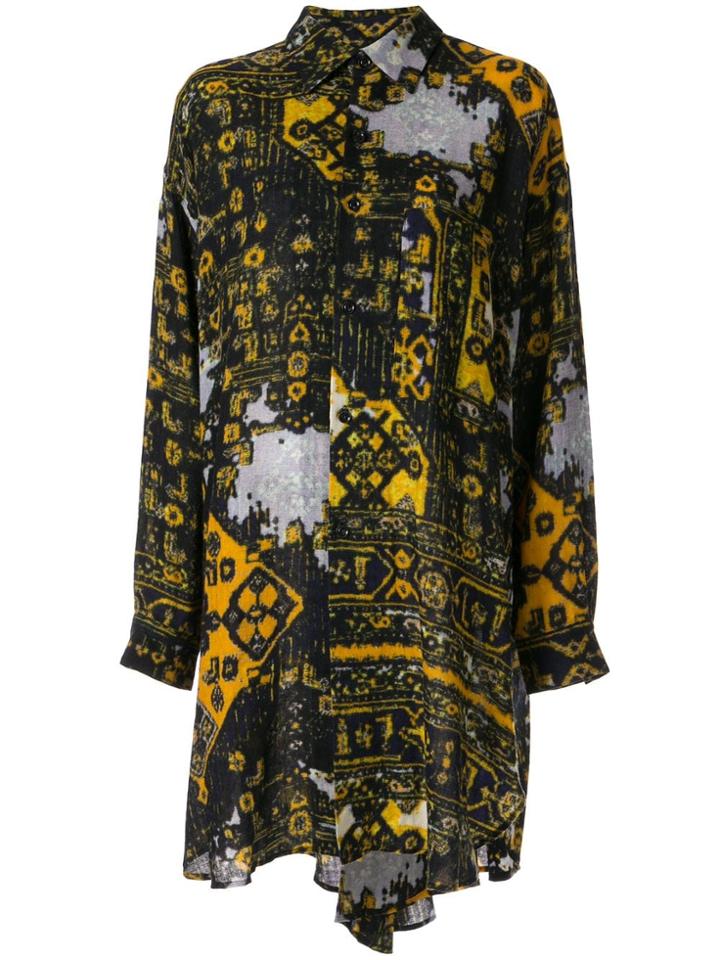 Y's Loose Fit Shirt Dress - Yellow