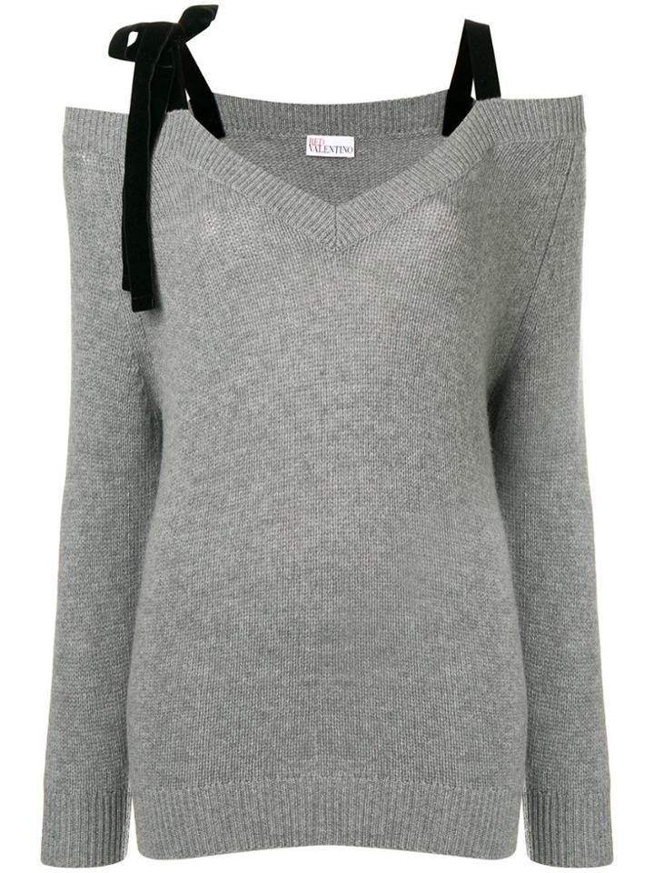 Red Valentino V-neck Jumper - Grey