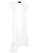 Simone Rocha Pleated Tulle Midi Dress - White