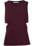 T By Alexander Wang Cut-out Back Tank Top, Women's, Size: Small, Red, Rayon/polyester/spandex/elastane
