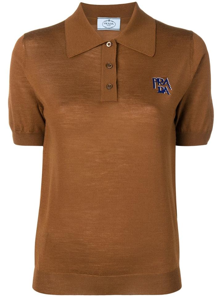 Prada Logo Polo Shirt - Brown
