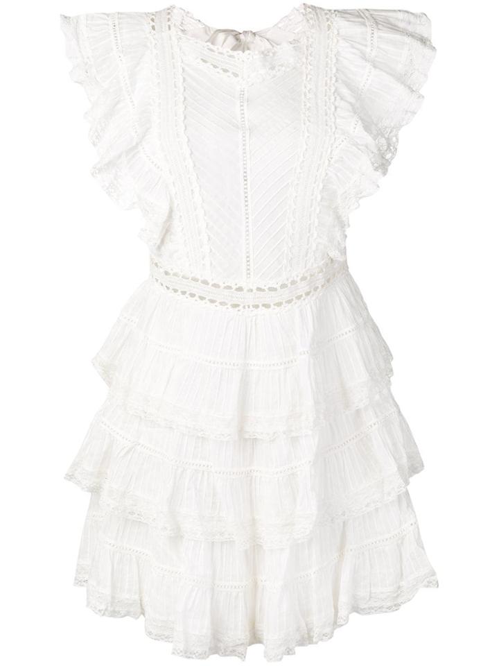 Zimmermann Tiered Ruffle Mini Dress - White