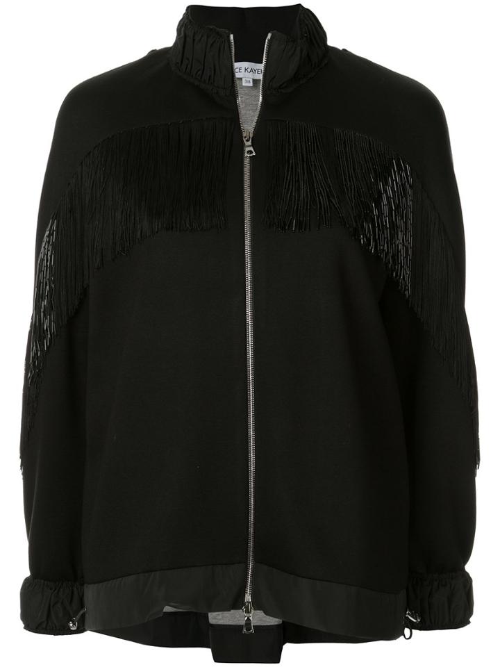 Dice Kayek Fringed Bomber Jacket - Black