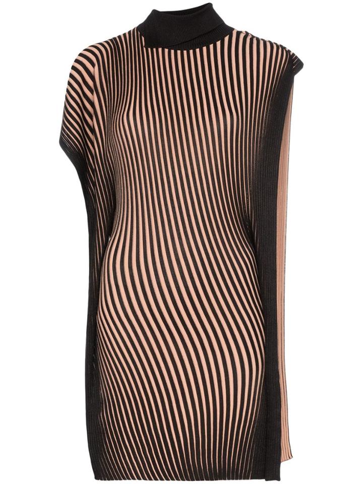 Mugler Cut Out Detail Knitted Turtleneck Top - Black