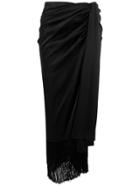 Magda Butrym Fringed Long Skirt - Black