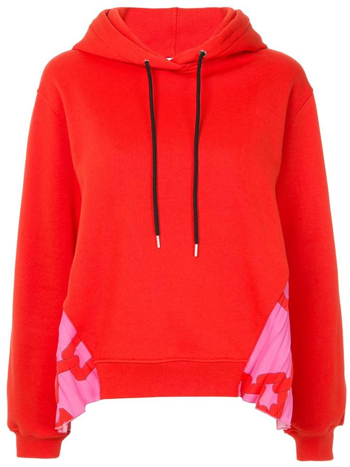 Msgm Side Panel Hoodie - Red