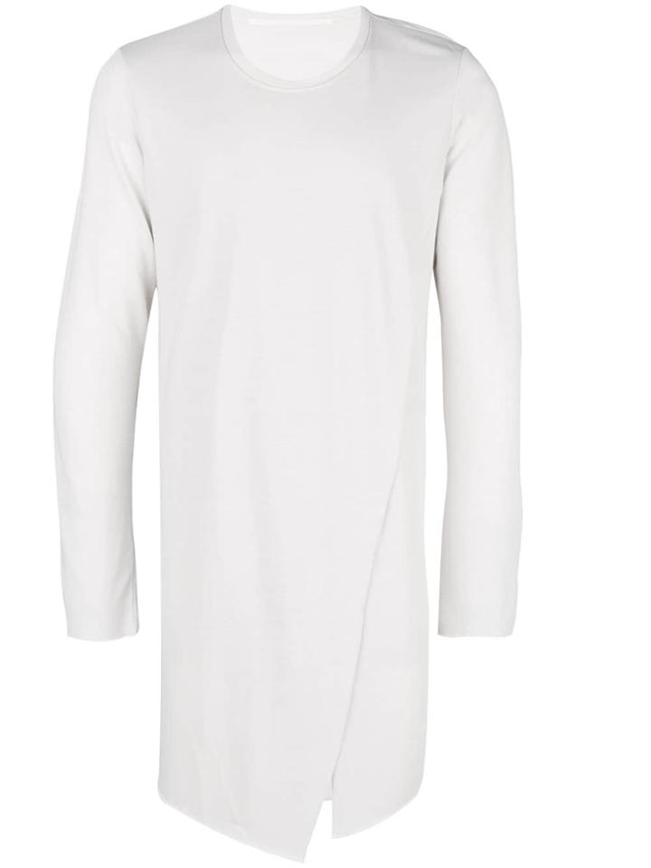 Julius Asymmetric Slit Longline Top - Nude & Neutrals