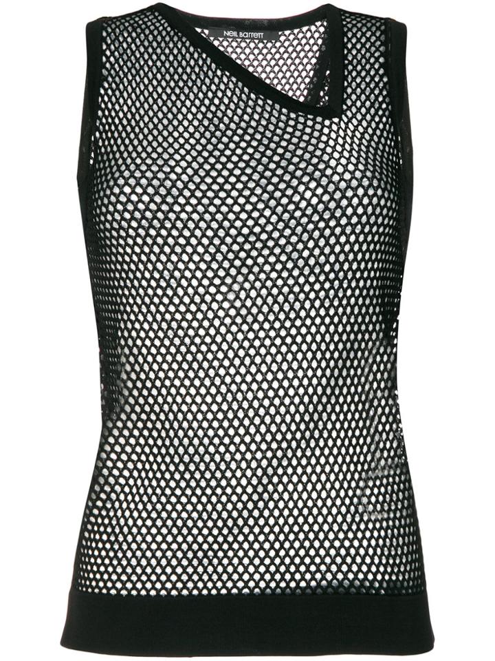 Neil Barrett Fishnet Tank Top - Black