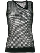 Neil Barrett Fishnet Tank Top - Black