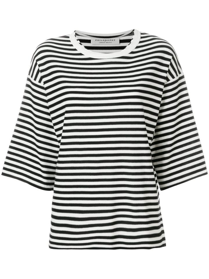 Philosophy Di Lorenzo Serafini Striped Regular-fit T-shirt - Black