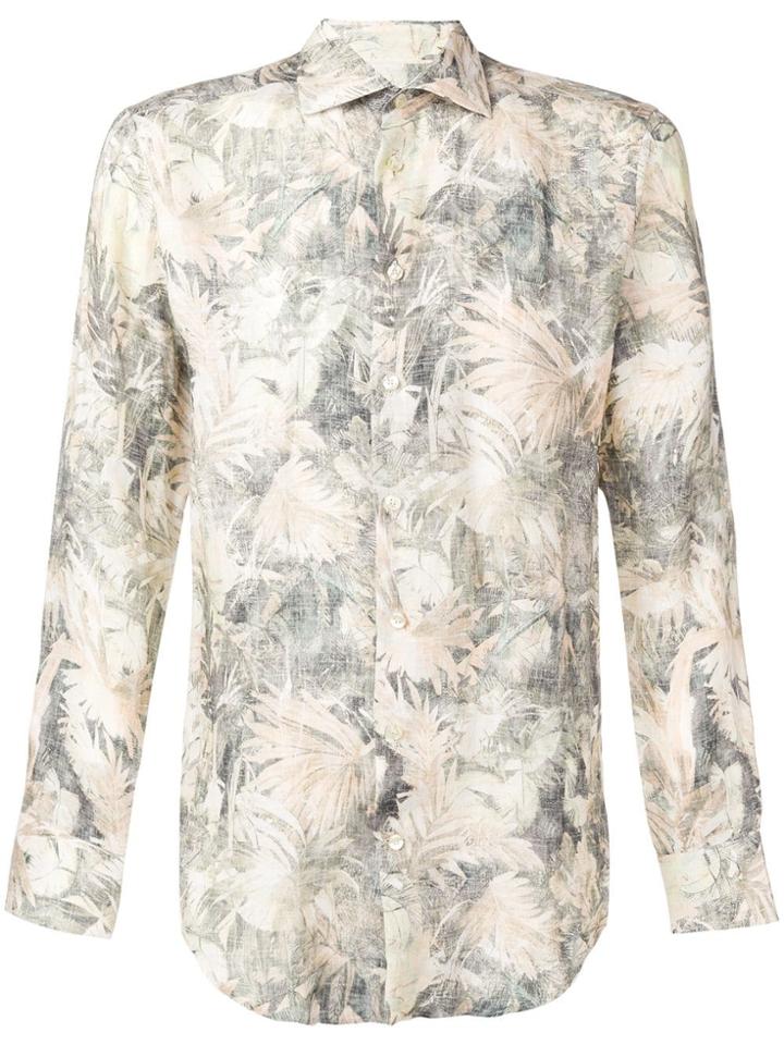 Etro Leaf Print Shirt - Neutrals
