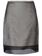 Maison Margiela Layered Sheer Skirt, Women's, Size: 44, Black, Silk/viscose