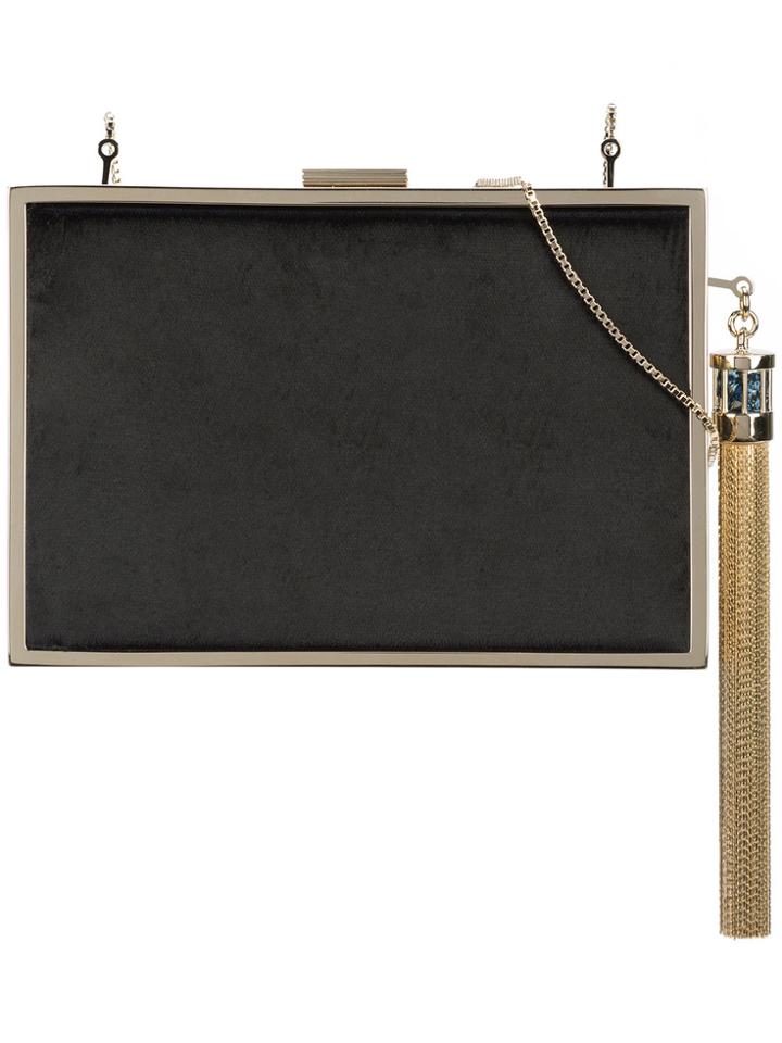 Monique Lhuillier Tassel Detail Minaudière - Black