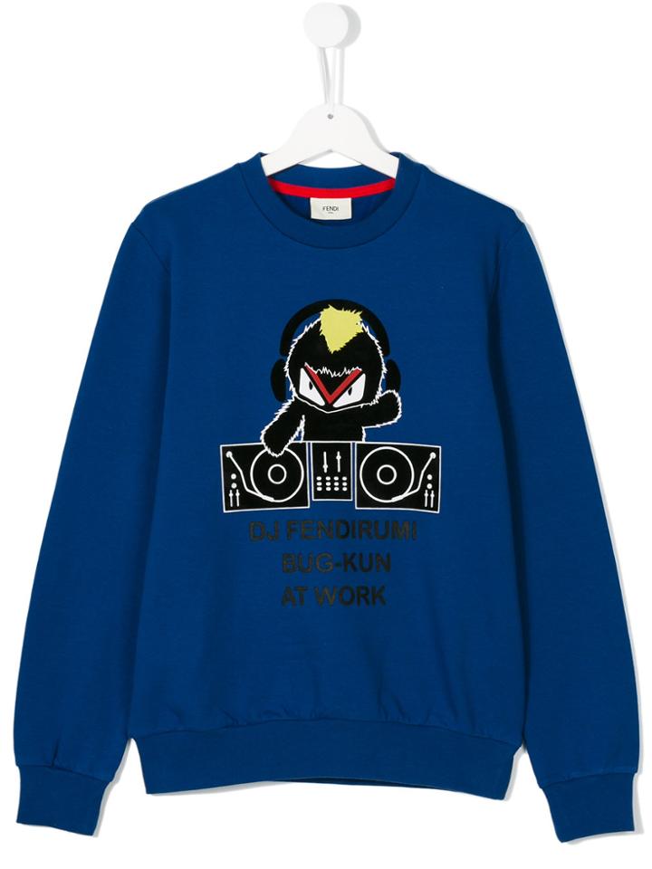Fendi Kids Teen Dj Sweatshirt - Blue